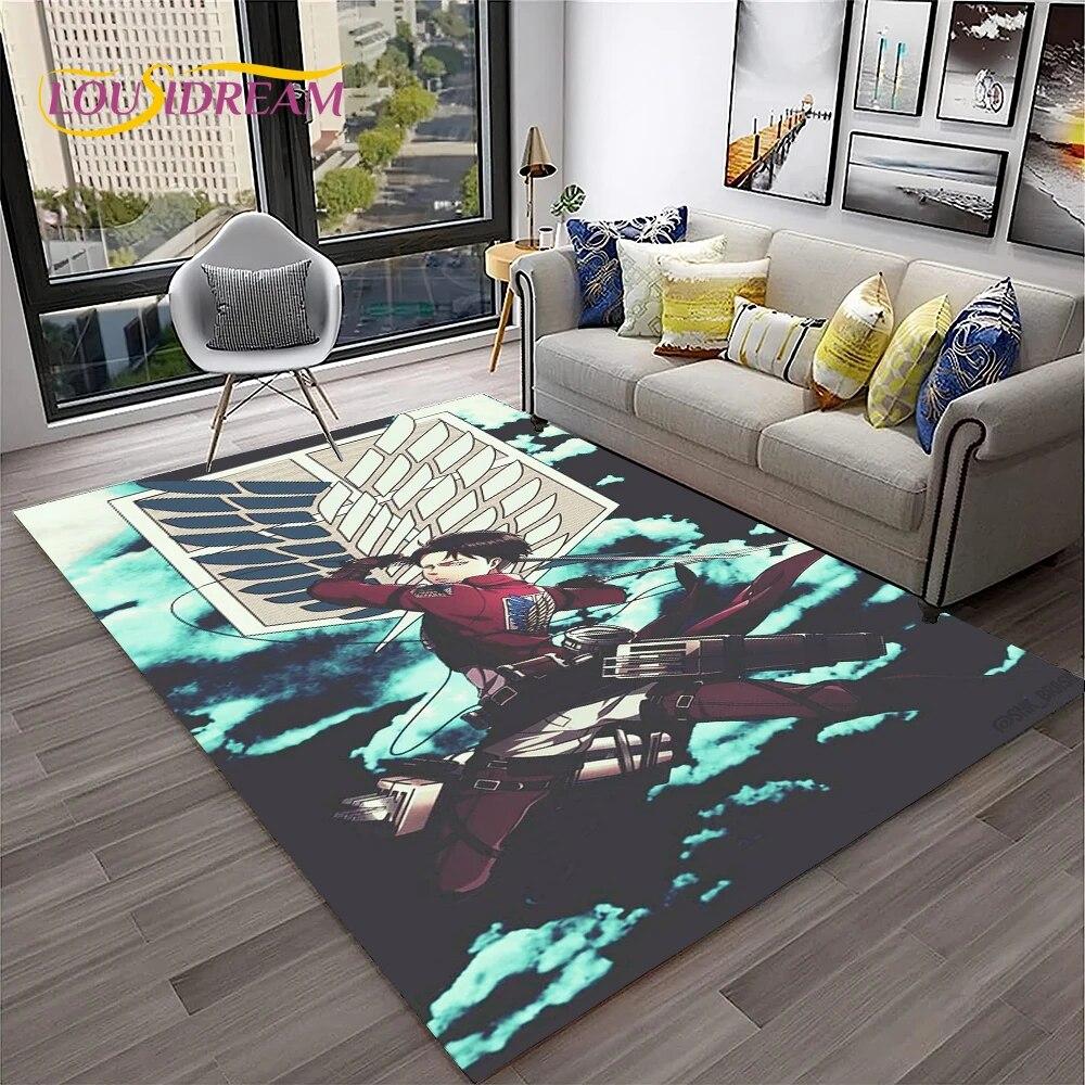 3D аниме «Атака Титанов» ковер с героями мультфильмов для дома, гостиной, спальни, дивана, коврика, декор, детский игровой коврик, нескользящий напольный коврик