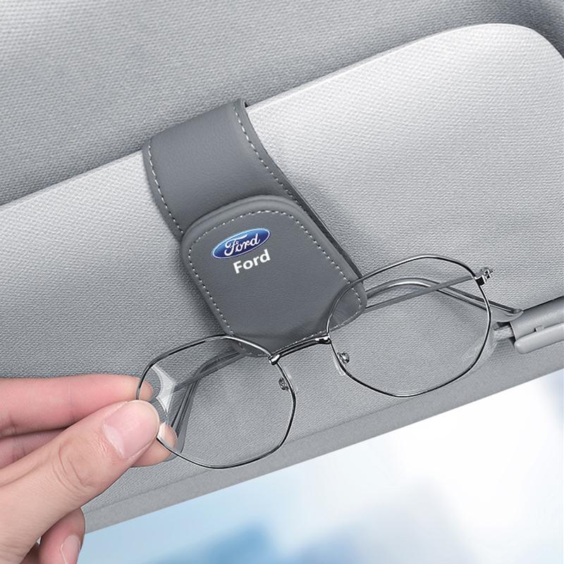 Car Sun Visor Glasses Clip Sunglasse Eyeglasses Holder For Ford S MAX Ranger Focus Fiesta Mondeo Kuga Mustang Escort keychain