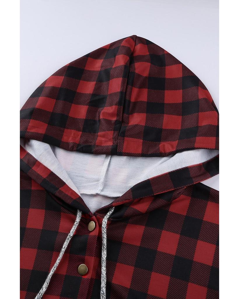 Azura Exchange Толстовка с капюшоном в клетку с карманами