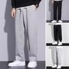Мужские брюки весна-осень с боковыми карманами, эластичный пояс на шнурке, широкие тонкие брюки, однотонные свободные спортивные брюки в уличном стиле