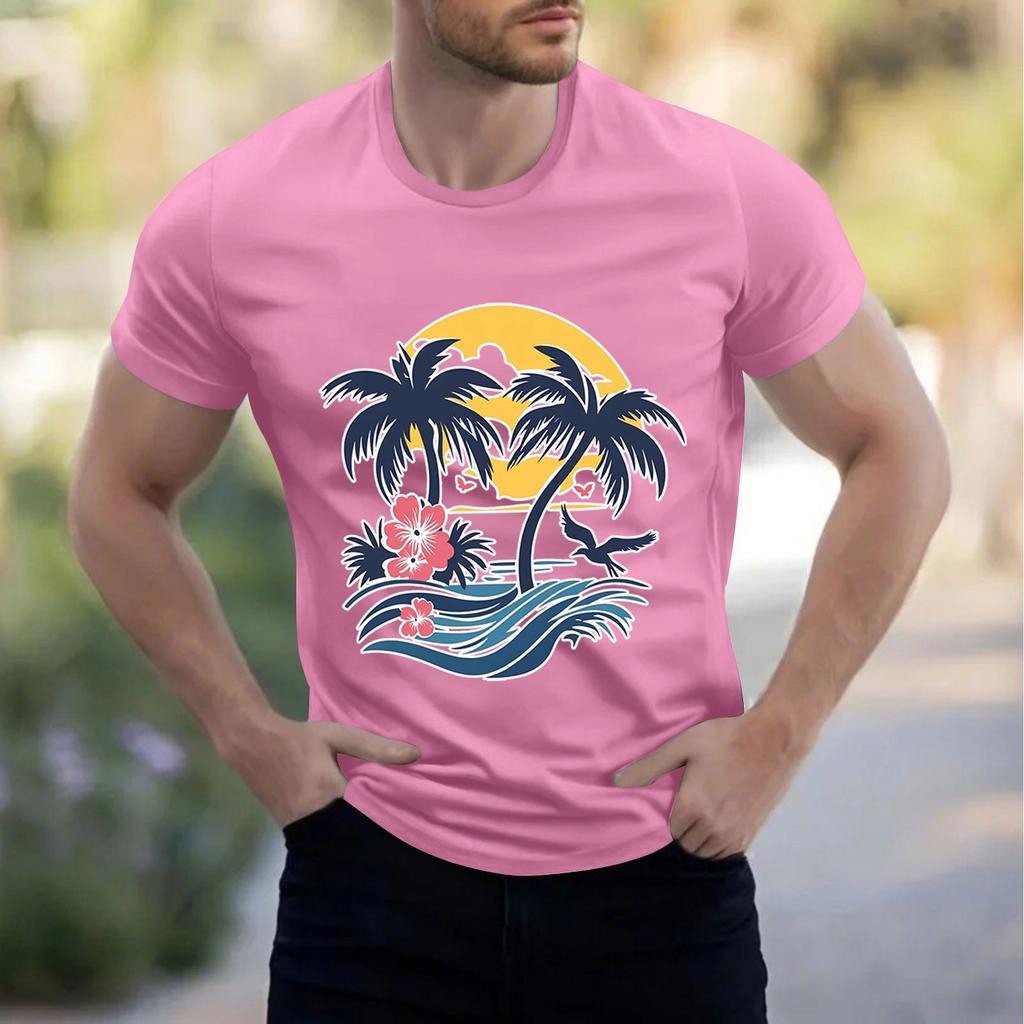 Men's Stand Collar Short Sleeve Shirt Loose Leisure Holiday Shirt Man