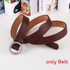 Color Simple Solid Metal Buckle Decor Women Waist Belt With No Punching Design