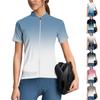 Женский велосипедный костюм Gradient с короткими рукавами, верх для велоспорта с 3 задними карманами, дышащий, быстросохнущий, влагоотводящая светоотражающая полоса для велоспорта