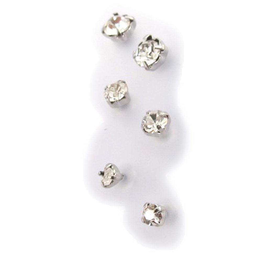 Les Trésors De Lily [J7743] - 3 пары белых сережек «Кристалл».