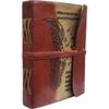 Leather Journal Feather Notebook Travel Writing Diary or Vintage Sketch Book Cotton Paper for Men & Women (7x5 Inch), Brown