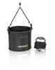 Ведро рыболовное Umibozu Buckan для сбора воды, складное, веревка 8 м, 19 см/21 см (Черный, 21см)