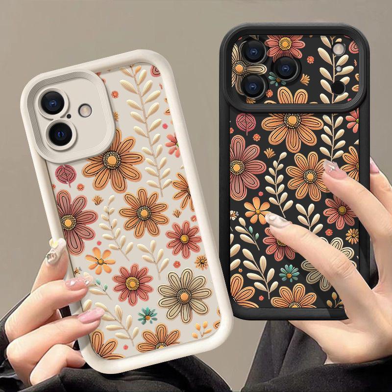 Противоударный мягкий силиконовый чехол из ТПУ Funda для iPhone 17 Air 16e 16 15 14 Pro Max 13 17 Pro Max 17 Pro 17 Чехол с мультяшным цветочным узором
