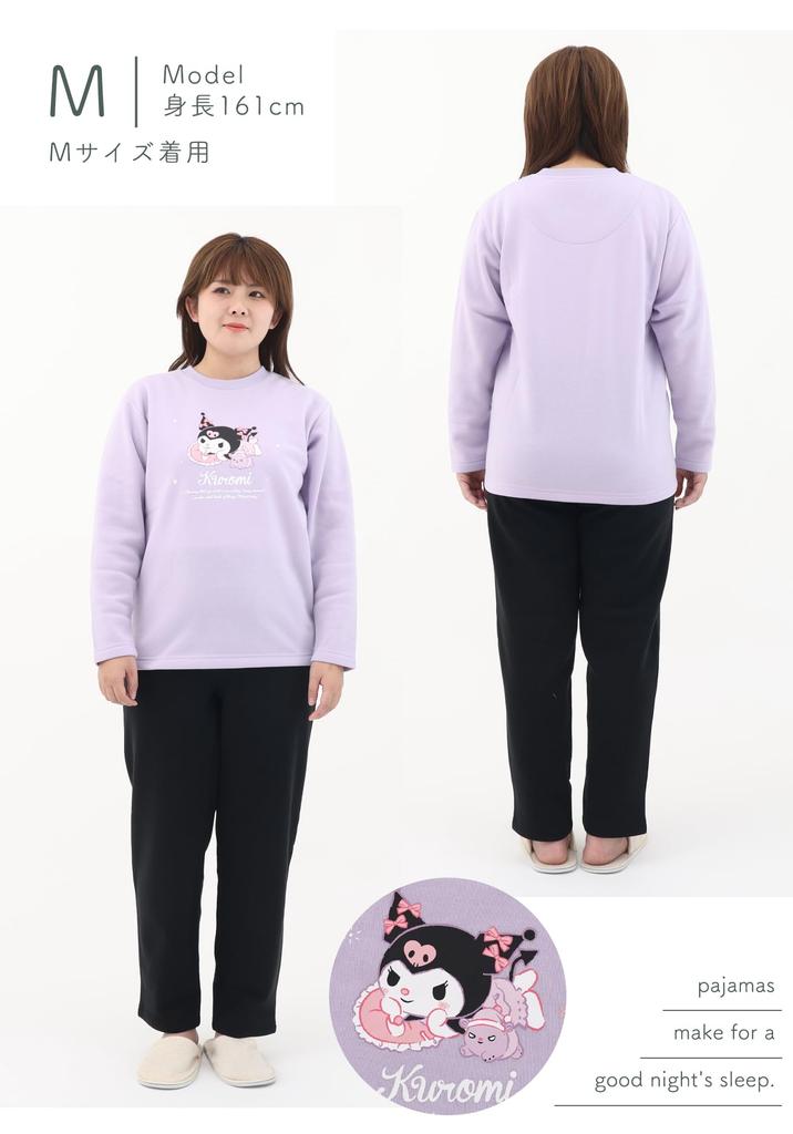 Kaituck Family Куроми Пушистая пижама с длинным рукавом для зимы Женская с флисовой подкладкой (М, Фиолетовый)