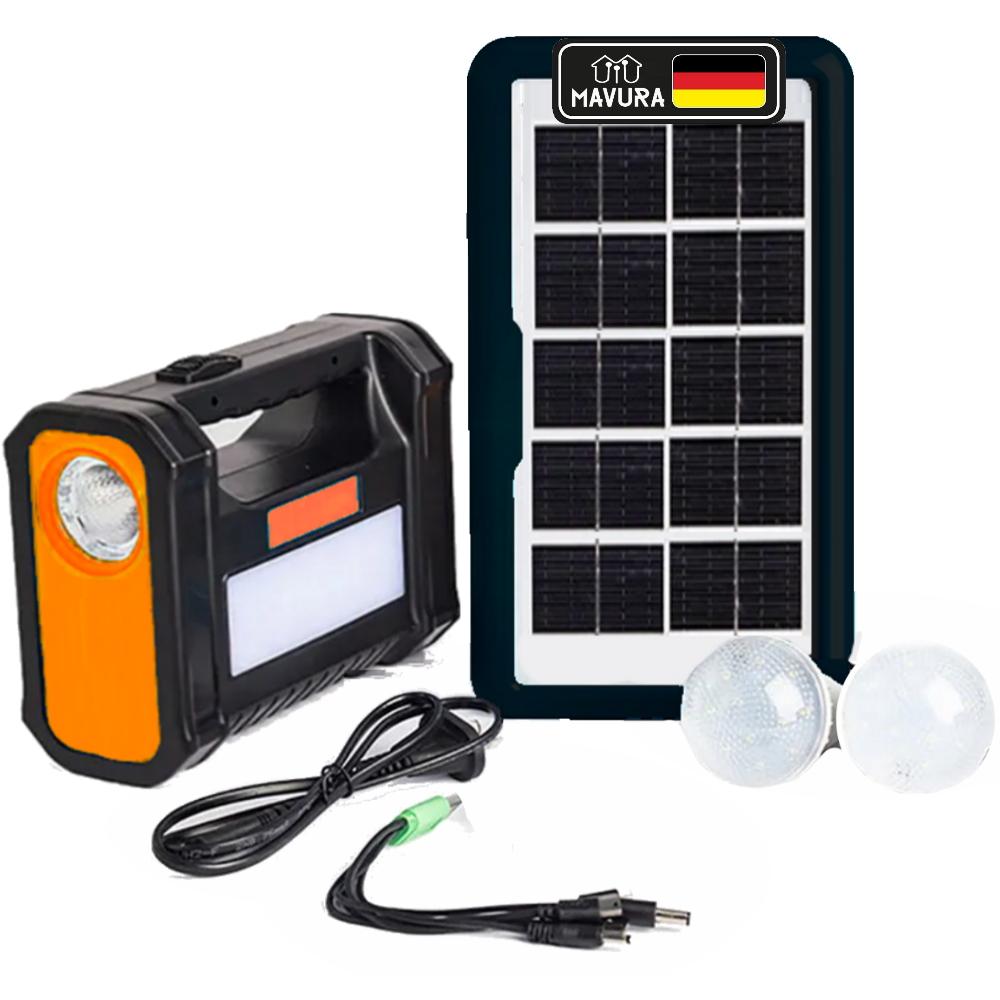 POWERBOX Solar Powerstation Solar Generator Camping Power Bank with LED Lights