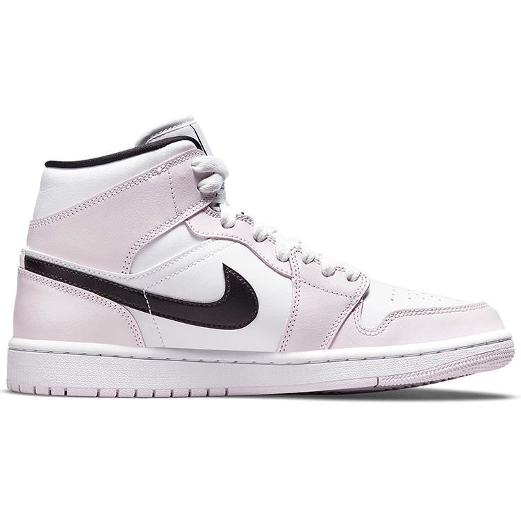 Женские кроссовки Air Jordan 1 Mid Barely Rose Розовый Белый Черный BQ6472-500