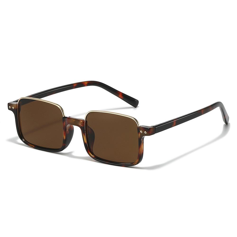 Retro personalized glasses frame women's square half frame simple sunglasses Internet celebrities big face thin plain glasses frame women