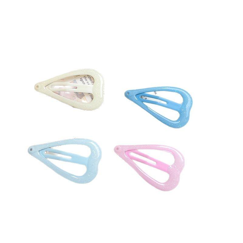 Dopamine Fine Flash Korean Style Cute Children's Heart Sweet BB Clip Forehead Bangs Hair Clip Girl Colorful Hair Accessories