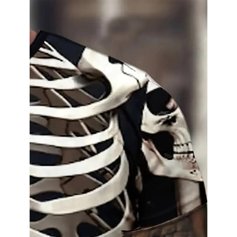 Ужасные футболки со скелетом Кость Страшный 3D-принт Харадзюку Уличная одежда Футболки Мужская мода Футболка с коротким рукавом Топы Одежда