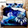 Комплект постельного белья Dream Catcher White Horse Forest Dream Catcher Blue Double Queen King Size Polyester Qulit Cover