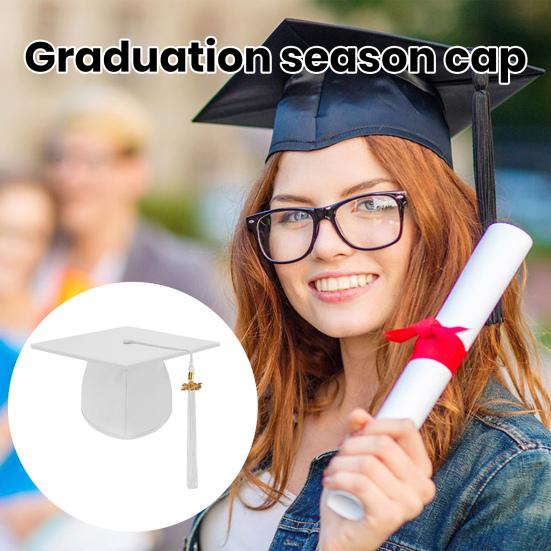 Выпускной колпак с кисточкой, шляпа бакалавра, эластичное унисекс-выпускное платье, аксессуар, шляпа для церемонии вручения дипломов магистратуры