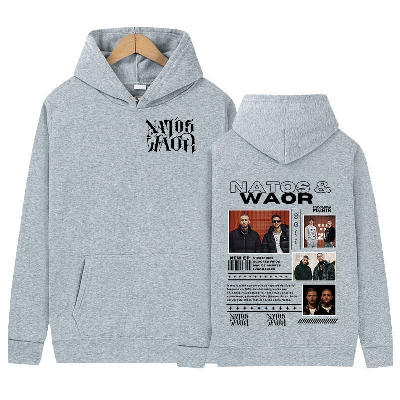 2025 NATOS WAOR New Album Hoodie Rap Men's Hip Hop Trend Oversized Sweatshirt Unisex Vintage Pullover Clothing Hooded Streetwear