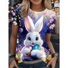 Fashion Summer Easter Bunny 3D Printed T-Shirt Women Street Casual Harajuku Crew Neck Tops
