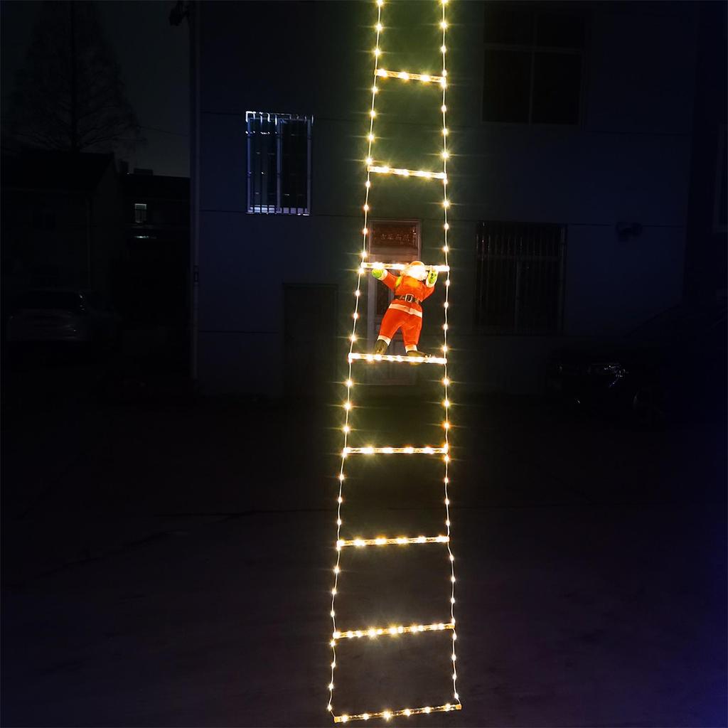 Christmas Light String Santa Claus Climbing On Rope Ladder Christmas Decoration 2025 for Home Xmas Tree Decor Hanging Pendants