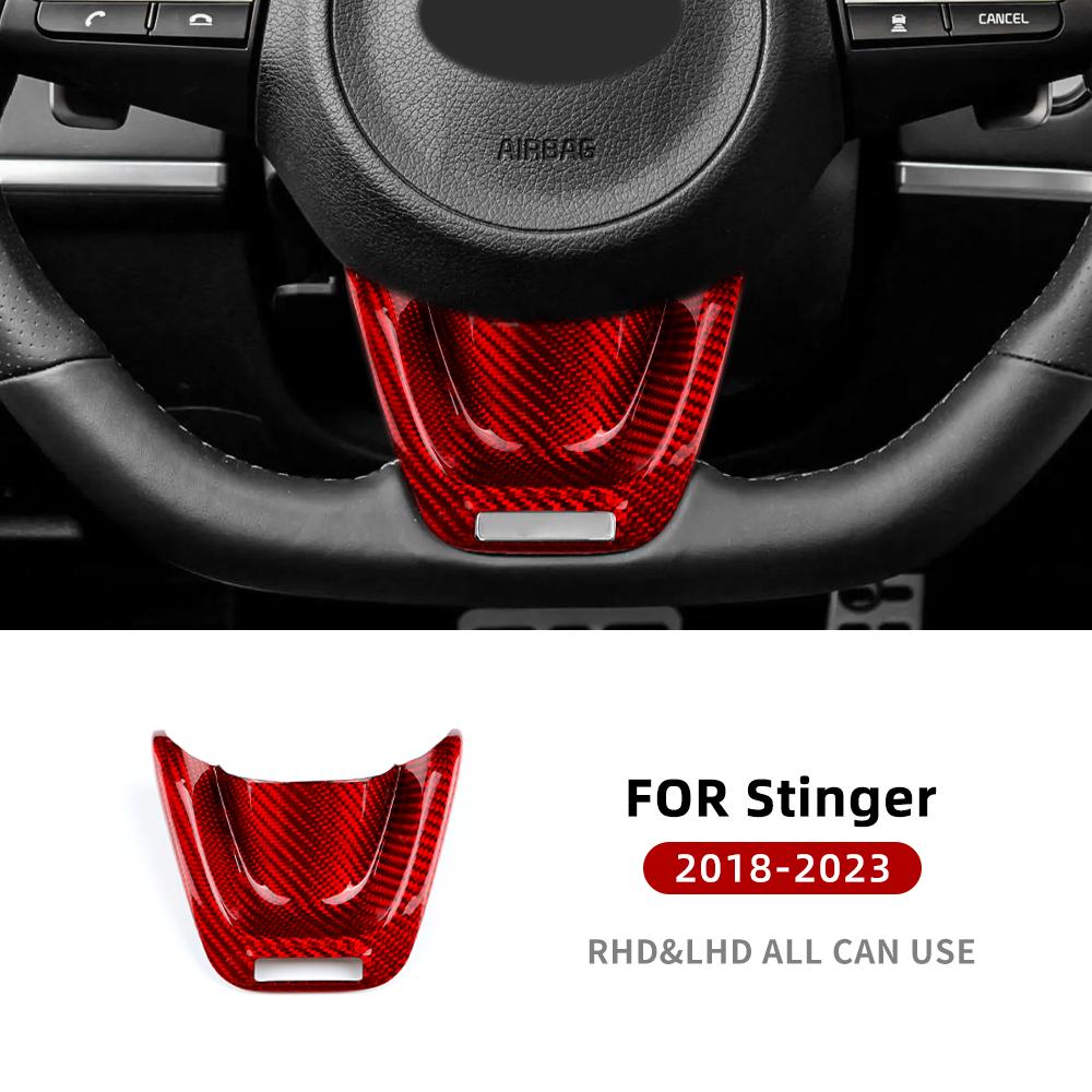 Настоящая крышка из твердого углеродного волокна для Kia Stinger 2018 2019 2020 2025 2025 2025 Панель рулевого колеса автомобиля Внутренняя отделка Аксессуары