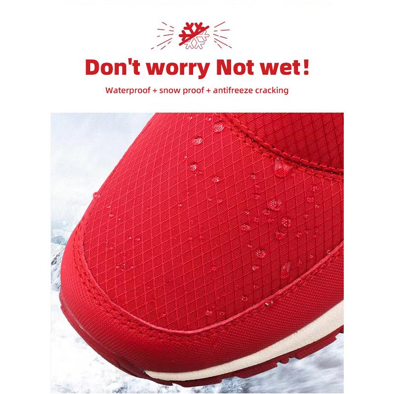 Утолщенные теплые нескользящие плюшевые хлопковые туфли, новые женские водонепроницаемые зимние ботинки на молнии