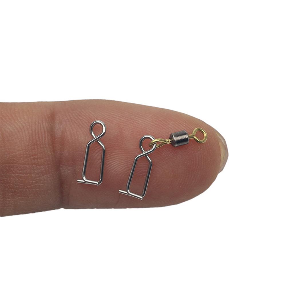20pcs Fast Lock Clips Swivels Fishing Swivel Clips for Squid Jig Quick Change Clips Tackle Snap Connector Fishing Tool
