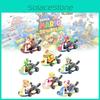 Super Mario 8pcs Kart Pull Back Car Princess Luigi Bowser Figure Toys Children