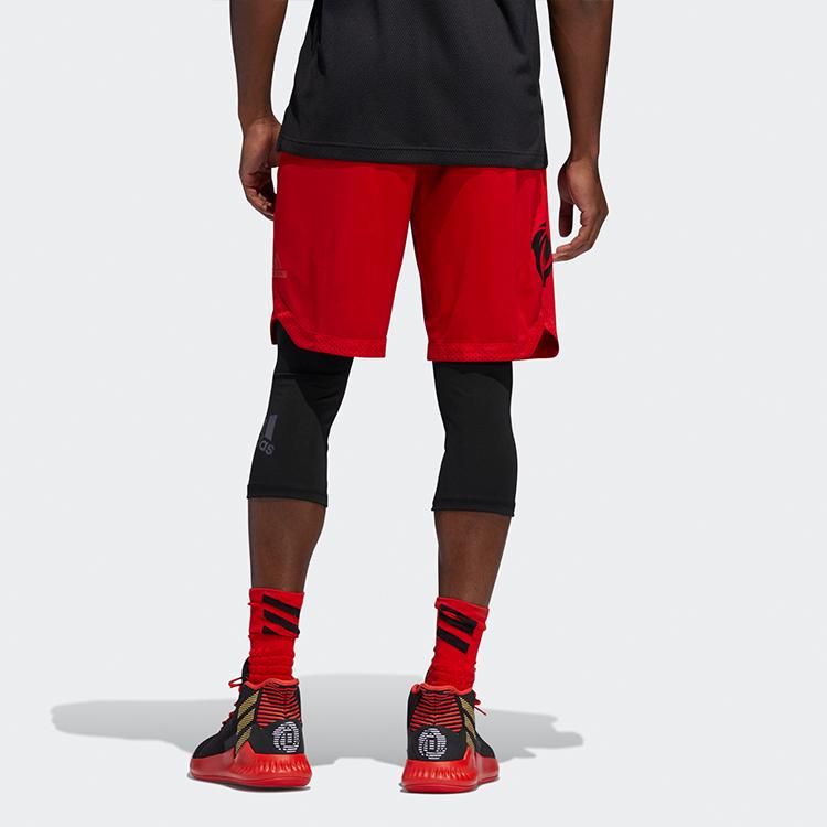 Adidas Basketball Shorts Men's Light Scarlet Moderate Straight Fit Pants DZ0847