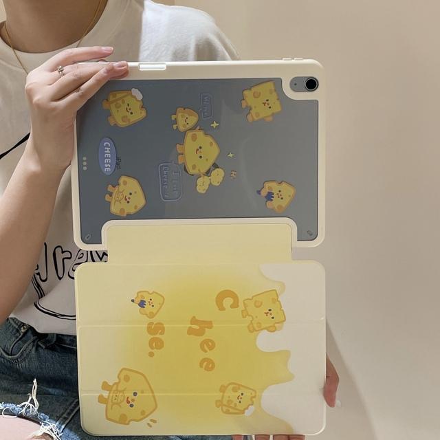 Защитный чехол с милым мультяшным медведем для iPad 10,2, 7, 8, 9,7 Pro 12,9 Air 11 2024 5, 4, 10, 10,9, чехол с держателем для карандашей
