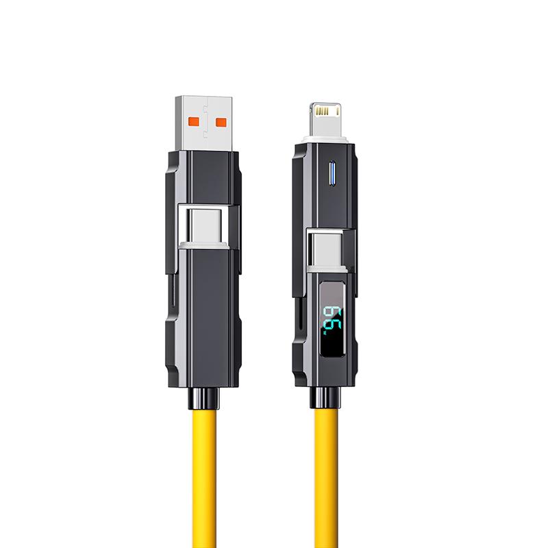 Кабель для мобильного телефона 5A 4-в-1 66 Вт PD Быстрая зарядка USB-C на Type-C на iOS Подходит для iPhone iPad Huawei Xiaomi Samsung Redmi