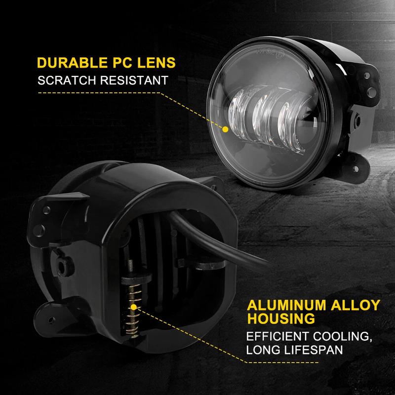 For Jeep Led Fog Lights 4 Inch Auxiliary Spoting Light Driving Light For Jeep JK Dodge Journey Off Road 4x4 Cars