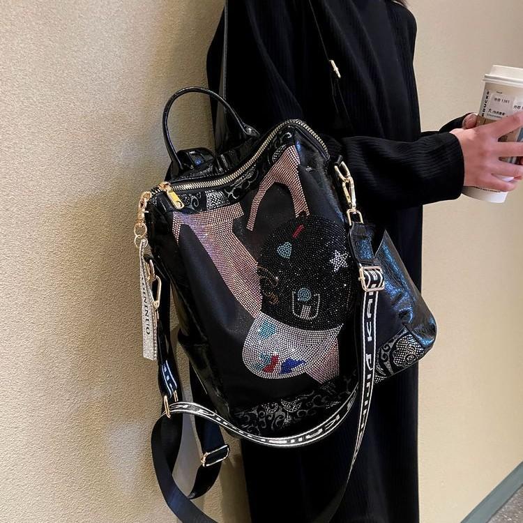 Fashionable Women's Backpack Versatile and Premium Backpack Large Capacity Casual Hot Diamond Shoulder Bag Fashion CLE