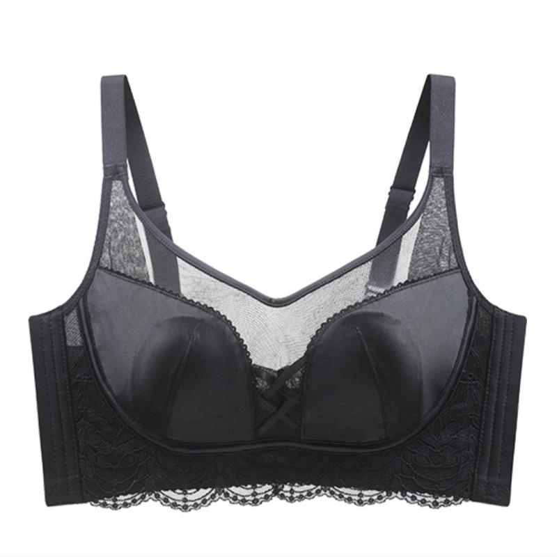 New thin cup sexy underwear women gather anti-sagging bra, large chest, small adjustment type, anti-light