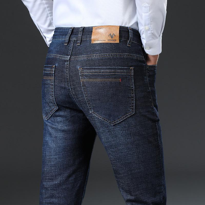 Прямые брюки, новая весенняя тенденция, мужские эластичные облегающие джинсы, мужские длинные брюки