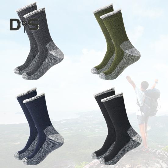 1 пара зимних носков унисекс, шерстяные носки средней длины для походов, спорта, машинной стирки, влагоотводящие, сохраняющие тепло, нескользящие, повседневные чулки