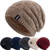 New Style Unisex Daily Beanie Hat Plush Fur Lined Hats For Men Women Keep Warm Knitted Hat Fashion Solid Ski Sports Winter Cap