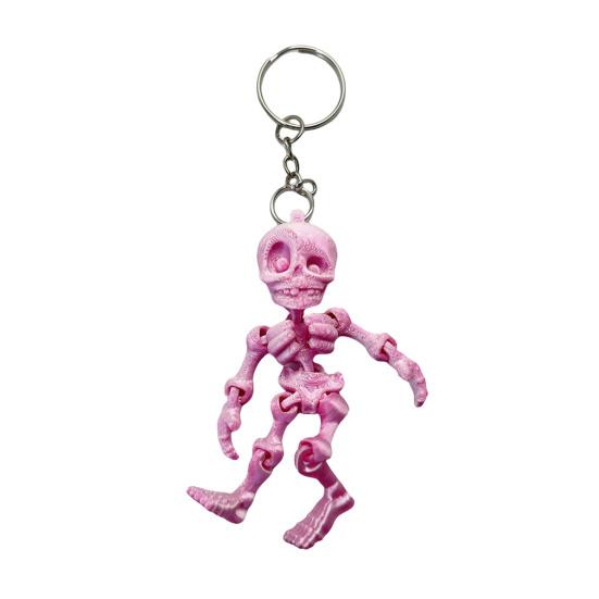Skeleton Man Keychain Pendant 3D Printed Lightweight Jointed Key Holder Portable Car Key Toy Bag Accessory