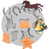 Horse Chocolate Mould Horseshoe Silicone Mould Cowboy Boot Saddle Fondant Baking Mould Cake Decoration Cupcake Topper Candy Gum Paste Polymer Clay