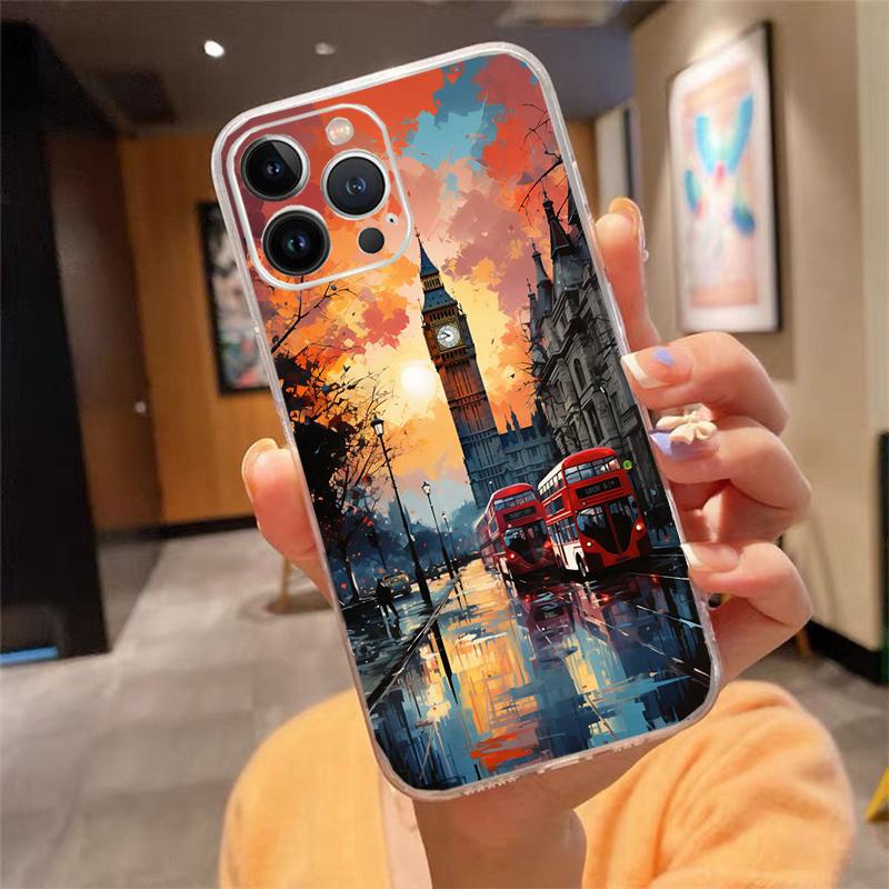 Лондонская эстетика Чехол для телефона Carcasa Funda Для iPhone 17 Pro Max Air 16 15 14 13 Pro Max 15 16 Pro 15Plus Чехол