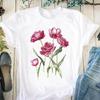 Watercolor Sweet Flower Trend 90s Style Short Sleeve Women Print Tee Top Summer Fashion Tshirt Lady Female Clothing Casual Graphic T-shirt