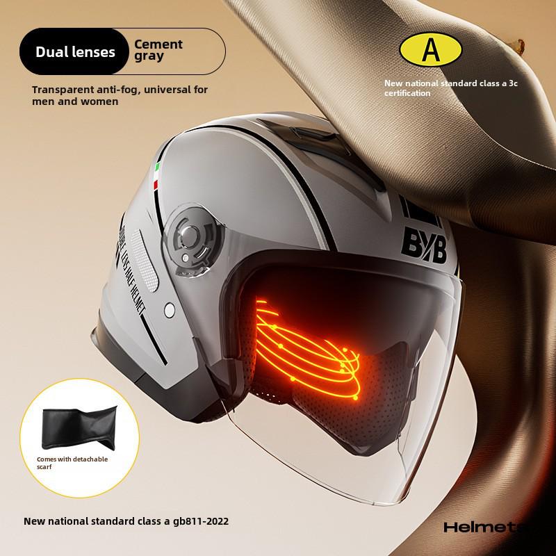 Мотоциклетный шлем с защитой от запотевания, сертифицированный по классу A 3C — на все времена года, с двойной линзой, универсальная посадка