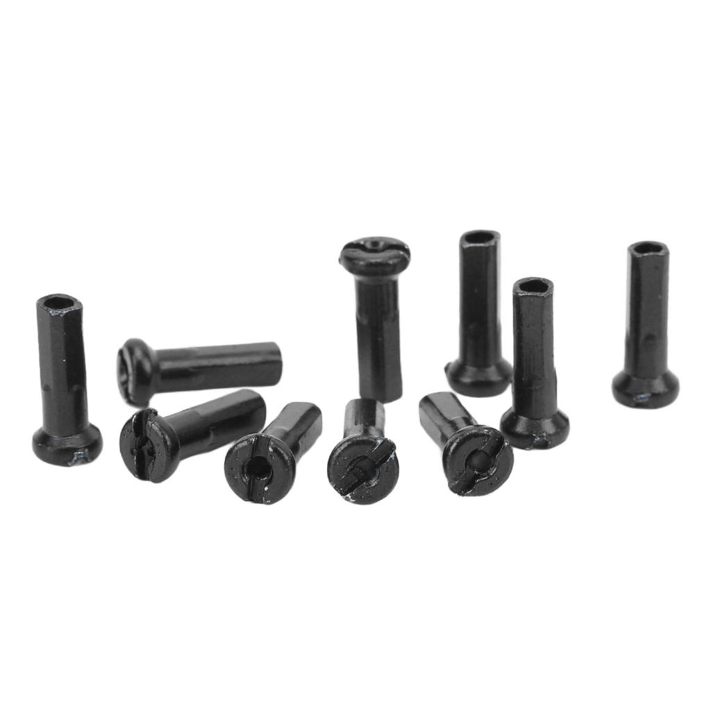 80pcs Bicycle Spoke Hats Iron 14mm Mountain Road Cycling Spoke Nipples for 14G Spoke Wire Black