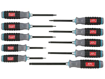 Kyoto Tool Отвертка шестигранная с шариковым наконечником, ручка из смолы, TD1HBP10B (КТК) Набор, Набор из 10 предметов,