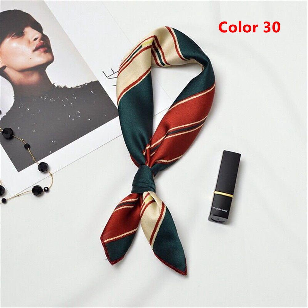 Gifts Elegant Women Silk Feel Satin Square Scarf Head Neck Hair Tie Band