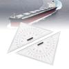 Chart Drawing Triangle Ruler Precise Scale Transparent 300mm Acrylic Easy To Use For Nautical Navigation