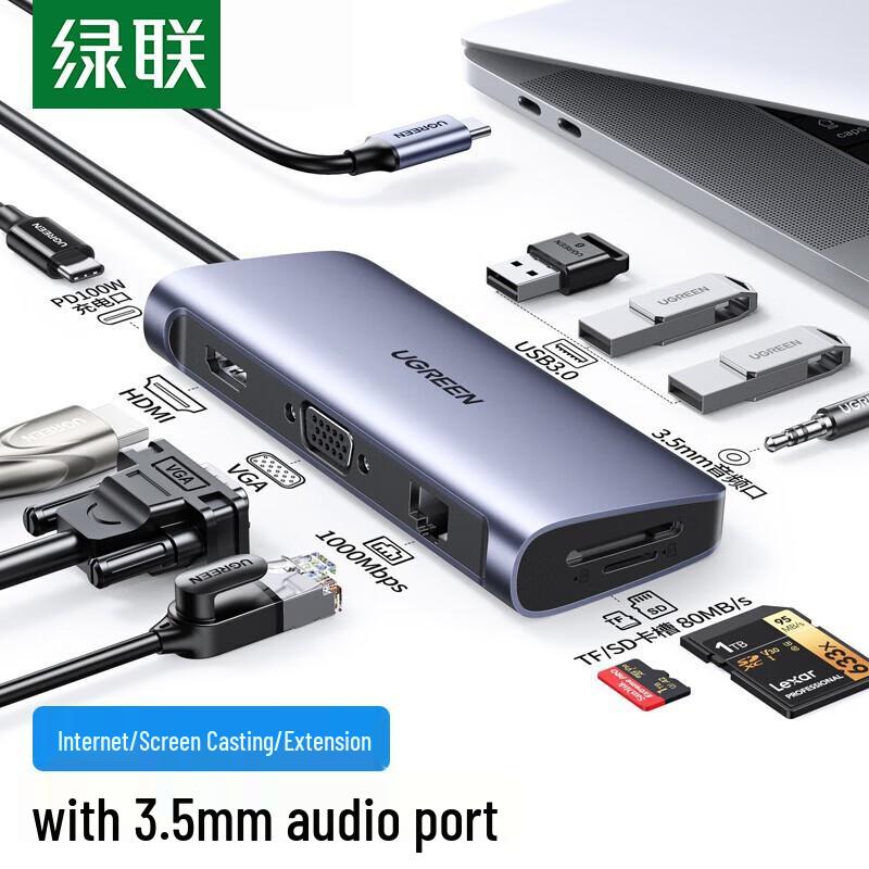 Ugreen Многопортовая док-станция USB-C