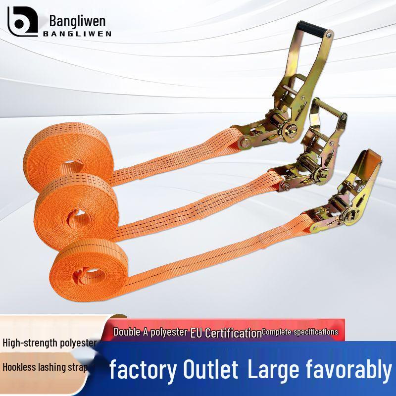 Heavy-Duty Wide & Thick Ratchet Tie-Down Straps for Cargo & Towing