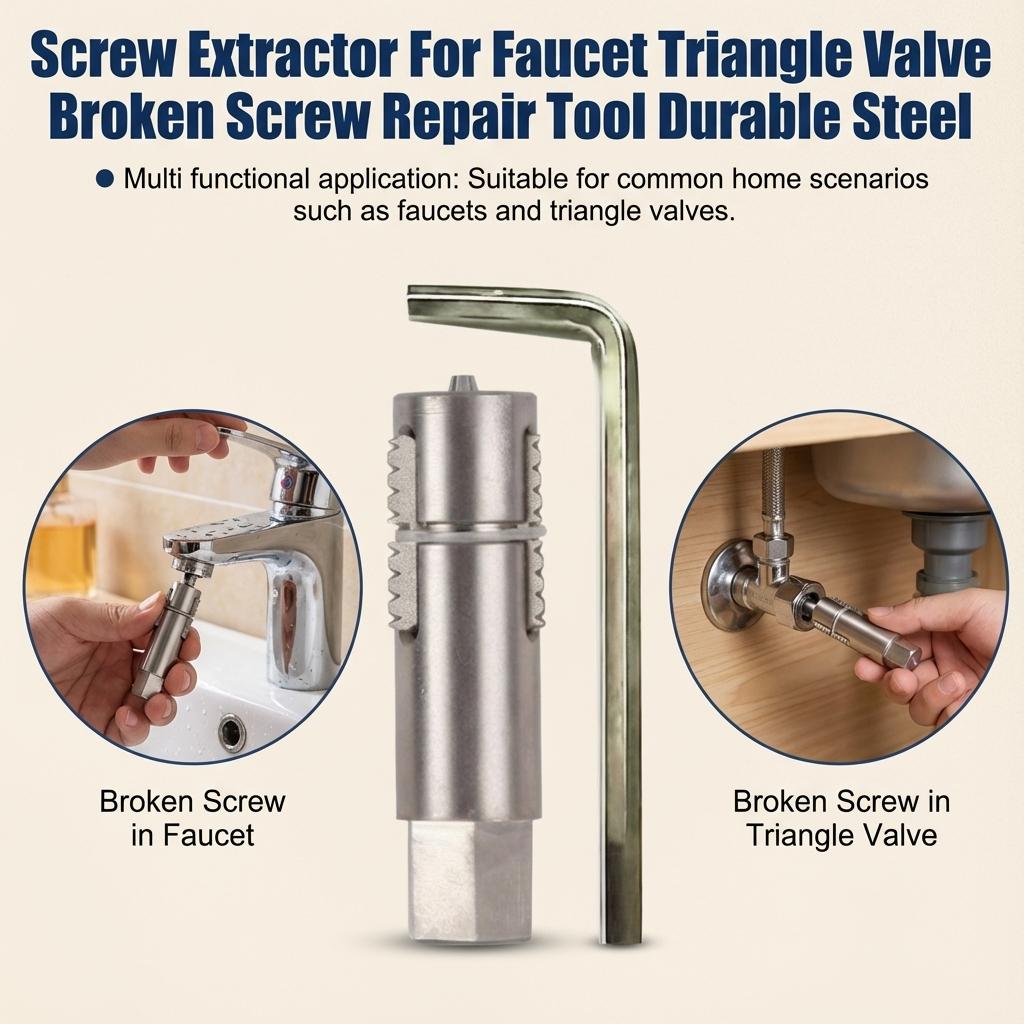 Экстрактор сломанных винтов для вентиля клапана смесителя, быстрое удаление, безопасен для внутренних резьб, инструменты для домашнего ремонта DIY