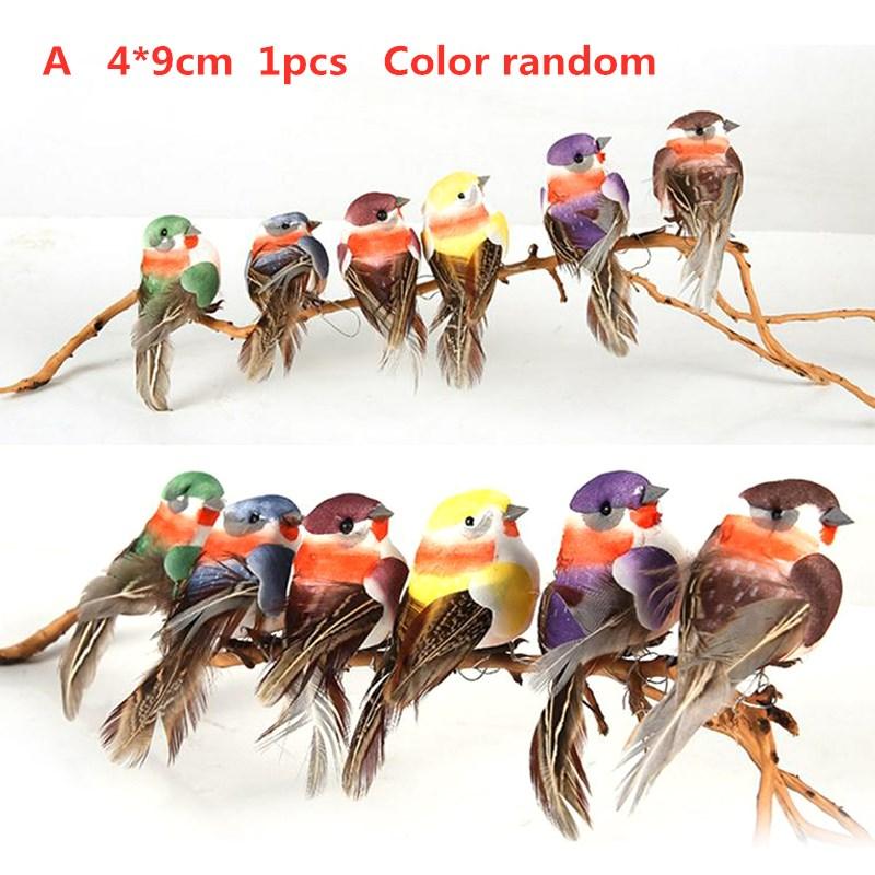 Mini Fake Birds Artificial Feather Foam Doves Wedding Decoration Venue Ornament Bird Model Home Garden Ornament DIY Party Use
