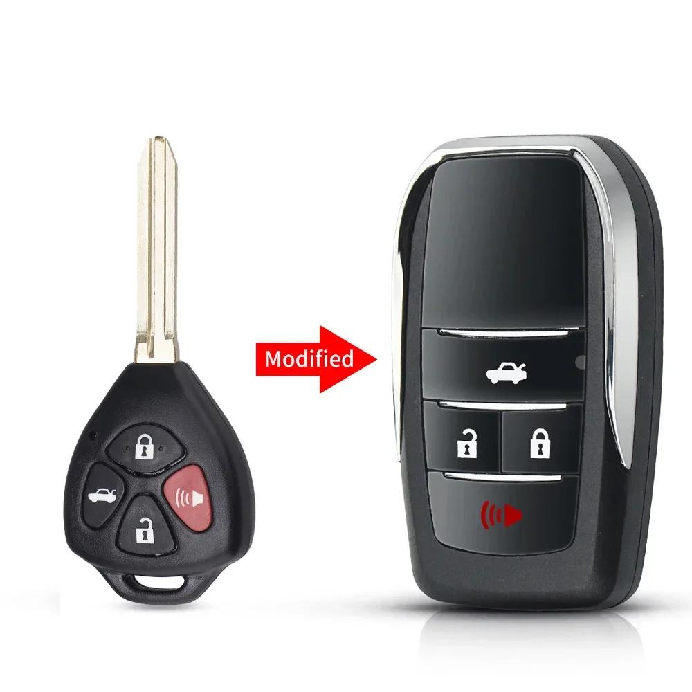 KEYYOU 1PCS Modified Flip 2/3/4 Buttons Car Remote Key Shell FOB Case Cover Holder Fit For Toyota Corolla RAV4 Hilux 2005-2014