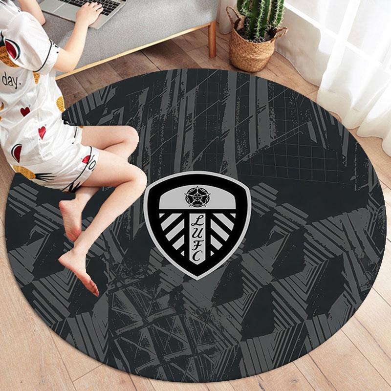 Leeds United Round Area Rug,Carpet Rug for Living Room Bedroom Sofa Playroom Decor,Non-slip Floor Mat